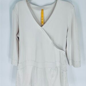 Lole Women's Asana White Tunic Top Long-Sleeve Shirt Size L